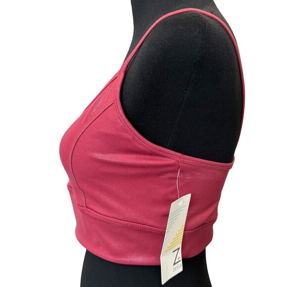 New ~  ZELLA ~  Women's Pink Sports Bra Size Large FALL - Picture 2 of 4